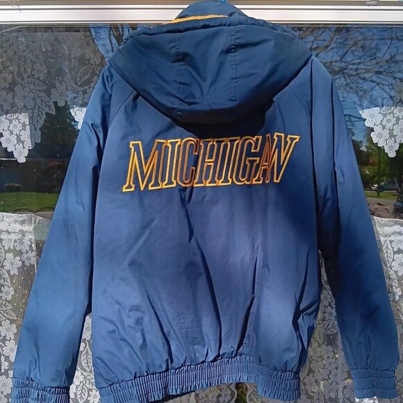 Vtg Fans Gear Michigan Embroidered Down Thick Winter Jacket Men's XL NCAA - Picture 7 of 11